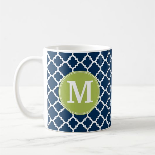 Limones geometrisches Muster für ein Monogramm Kaffeetasse (Links)
