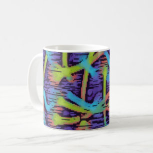 Limones Grün, Aqua und lila abstrakter Entwurf Kaffeetasse