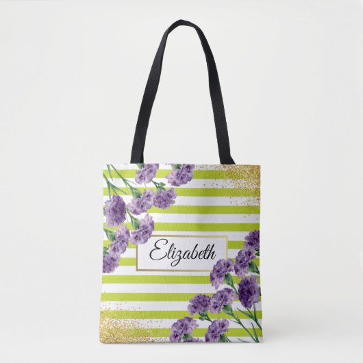 Limones Grün Stripes lila Tasche (Vorderseite)
