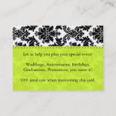 Limones Grün und Damast Visitenkarte (Rückseite)