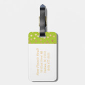 Limones Grün-und GoldGlitzer-Stadt-Punkt-Monogramm Gepäckanhänger (Rückseite vertikal)