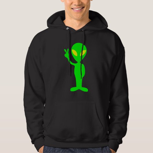 Limones grünes alien, das Friedenszeichen-Shirt Hoodie (Vorderseite)