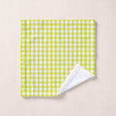 Limones grünes Gingham-Karo-Muster Badhandtuch Set (Waschlappen)