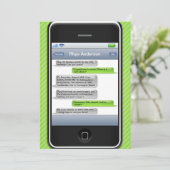 Limones Grünes/Schwarz-intelligentes Einladung (Stehend Vorderseite)