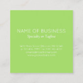 Limones Grünes u. Weiß | sauber Quadratische Visitenkarte (Rückseite)