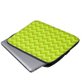 Limones grünes Zickzack-Muster Laptopschutzhülle (Vorne Knopf)