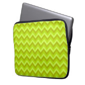Limones grünes Zickzack-Muster Laptopschutzhülle (Vorderseite Links)