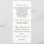 Limones Hochzeitsprogramm Programm (Rückseite)