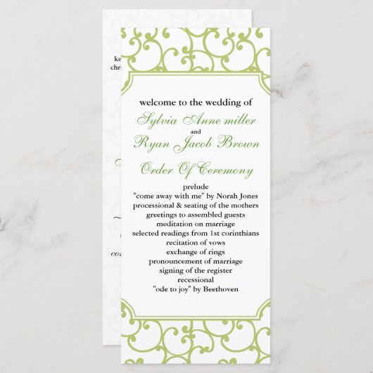 Limones Hochzeitsprogramm Programm (Vorne/Hinten)