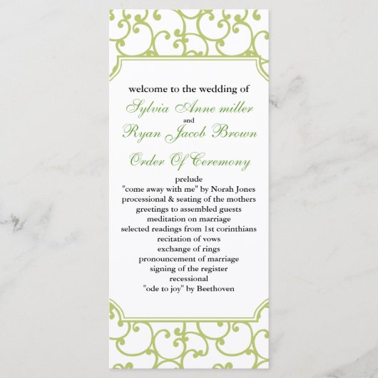 Limones Hochzeitsprogramm Programm (Vorderseite)