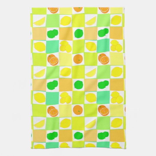 Limones Lemon- und Orangenmuster Geschirrtuch (Vertikal)