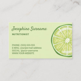 Limones Obst Slice Ernährung Diätetiker Grün Visitenkarte