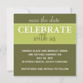 Limones Olive Green Wedding Foto Save the Date (Rückseite)