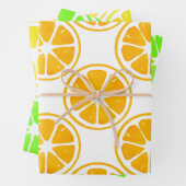 Limones Orangefarbenes Muster für Wasserfarben Geschenkpapier Set (Beispiel)