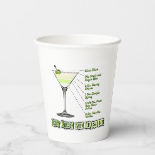 Limones Pie Martini Cocktail Recia Pappbecher (Rückseite)