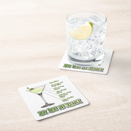 Limones Pie Martini Cocktail Recia Rechteckiger Pappuntersetzer (Vor Ort)