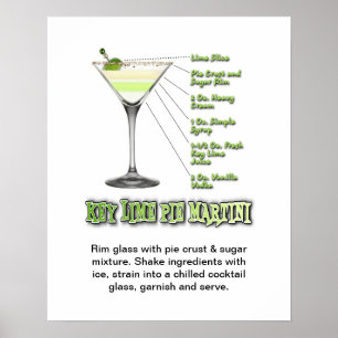 Limones Pie Martini Cocktail Rezept Art 16 "x20" Poster