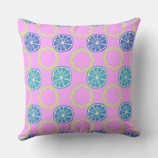 Limones Pillow Limon Pattern Fruit Citrus Dekorati Kissen (Rückseite)