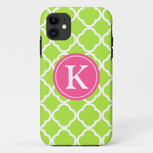 Limones Quatrefoil rosa Monogramm Case-Mate iPhone Hülle (Rückseite)