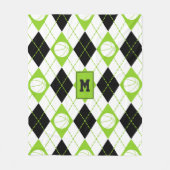 Limones Schwarz-weißes Basketballmotiv Raute Fleecedecke (Vorderseite)