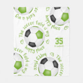 Limones schwarzes Fußballfeld für Mädchen Fleecedecke (Vorderseite)