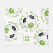 Limones schwarzes Fußballfeld für Mädchen Fleecedecke (Vorderseite (Horizontal))