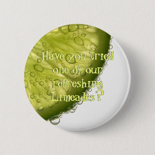Limones Slice Bubbles Restaurant Upsell Flair Butt Button (Vorderseite)