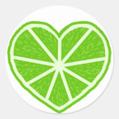 Limones Slice Heart Runder Aufkleber (Vorderseite)