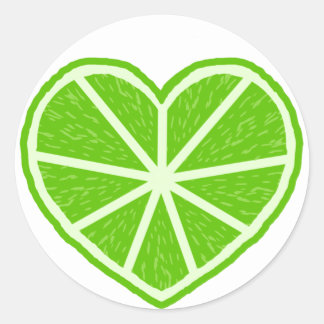 Limones Slice Heart Runder Aufkleber