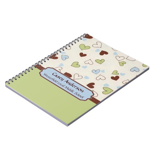 Limones und Cocoa Doodled Hearts-Notebook Notizblock (Linke Seite)