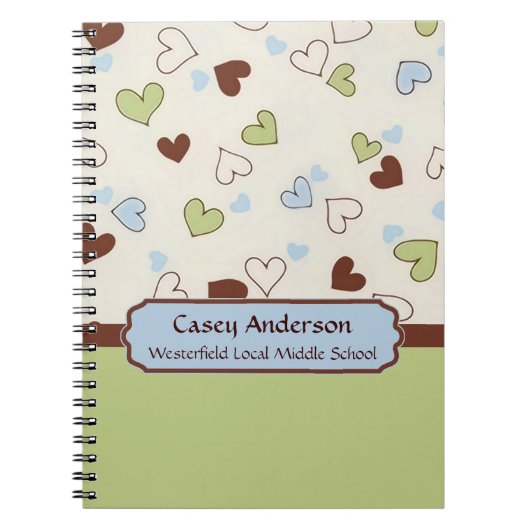 Limones und Cocoa Doodled Hearts-Notebook Notizblock (Vorderseite)