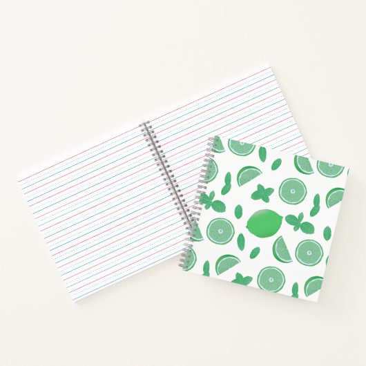Limones und mintenförmiges botanisches Notebook Notizblock (Innenseite)