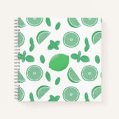 Limones und mintenförmiges botanisches Notebook Notizblock (Vorderseite)