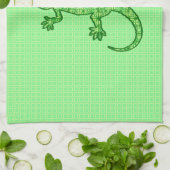 Limones und Smaragdgrün Stammes- Batik Gecko - Handtuch (Gefaltet)