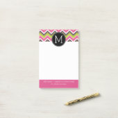 Limones und Zickzack Muster, rosa, schwarz Post-it Klebezettel (Auf Schreibtisch)