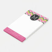 Limones und Zickzack Muster, rosa, schwarz Post-it Klebezettel (angewinkelt)
