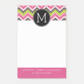 Limones und Zickzack Muster, rosa, schwarz Post-it Klebezettel (Vorderseite)