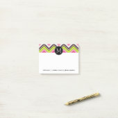 Limones und Zickzack Muster, rosa, schwarz Post-it Klebezettel (Auf Schreibtisch)