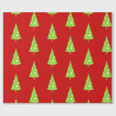 Limones White Polka Dots Weihnachtsbaummuster Geschenkpapier (Flach)