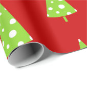 Limones White Polka Dots Weihnachtsbaummuster Geschenkpapier (Rolleneckpunkt)
