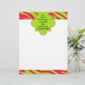 Limones Zebra-Druckgeschirr in Pink Briefbogen (Stehend Vorderseite)