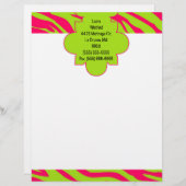 Limones Zebra-Druckgeschirr in Pink Briefbogen (Vorne/Hinten)