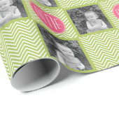 Limones Zickzack Muster mit benutzerdefiniertem Mo Geschenkpapier (Rolleneckpunkt)