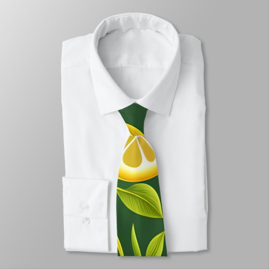 Limones Zitrusgrün-Aquarellmuster Krawatte (Gebunden)