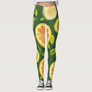 Limones Zitrusgrün-Aquarellmuster Leggings