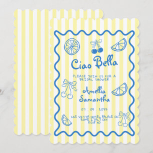Limonien Italienische Whimsical Doodle Brautparty Einladung