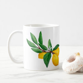 Limonienblatt-Wasserfarben-Design | Frischer Zitru Kaffeetasse