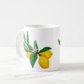 Limonienblatt-Wasserfarben-Design | Frischer Zitru Kaffeetasse (Vorderseite Links)