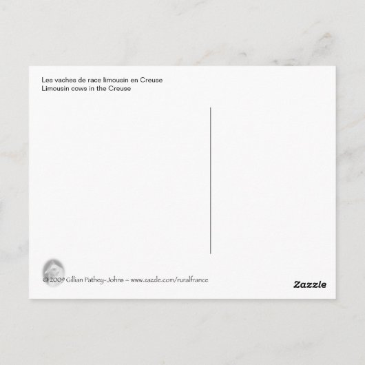 Limousin Postkarte (Rückseite)