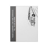 Limousine Autovermietung Service Cartoon für indiv Notizblock (Rotiert)